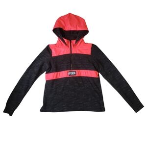 PINK Victoria's secret pink and black size small zip hoodie